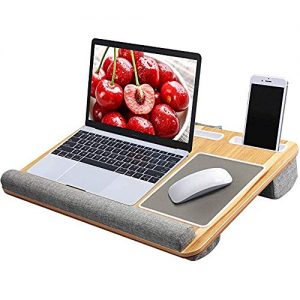 BOSIGN Laptray Tablett mit Kissen Natur-Weide Natur//Braun Knietablett